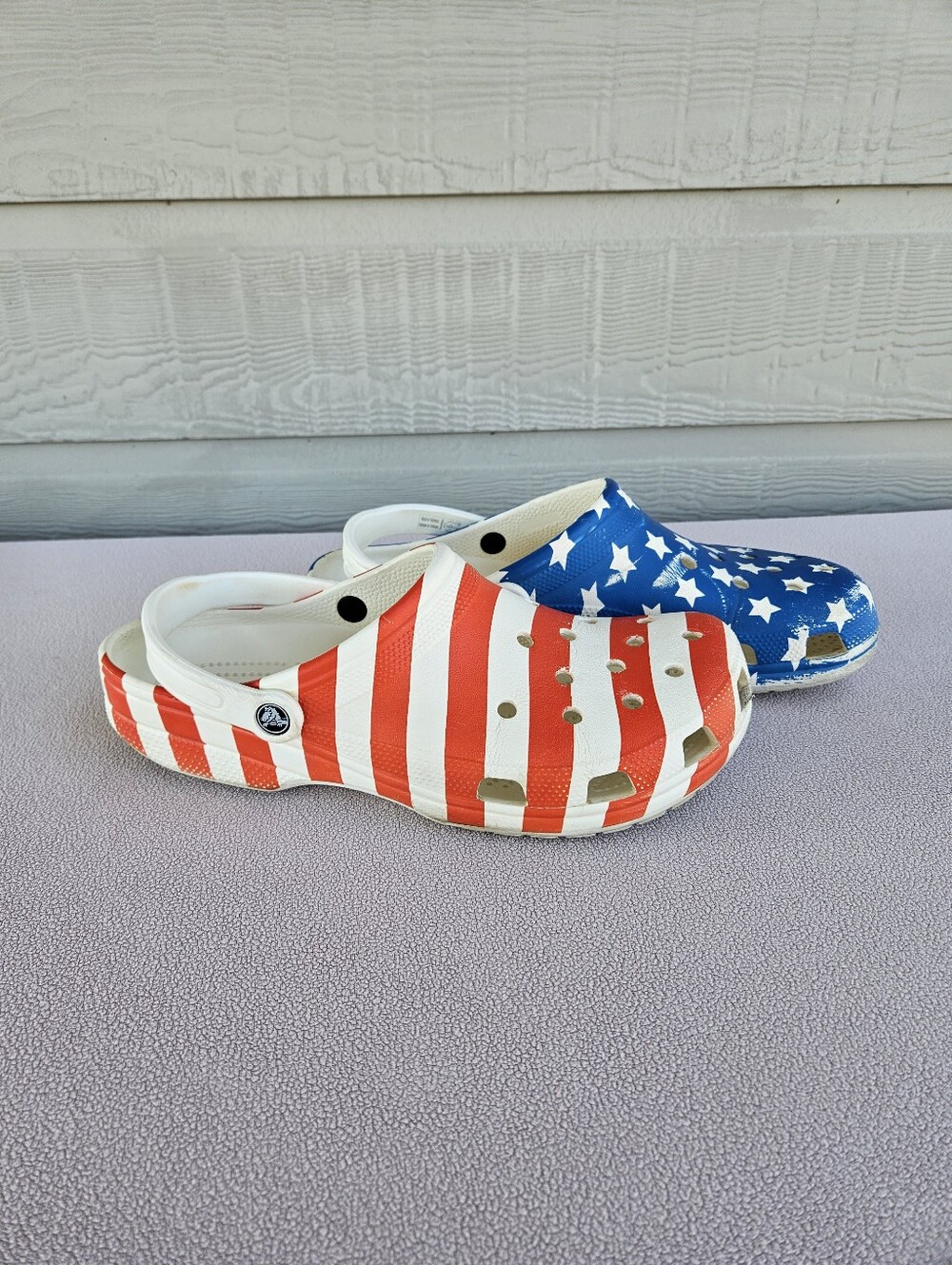 Crocs Classic Clog American Flag Patriotic Men SZ 13 Slip On Waterproof Shoes